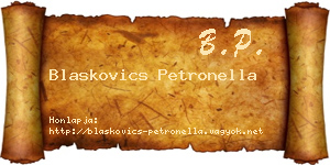 Blaskovics Petronella névjegykártya